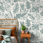 Tropical Leaf Harmony Wallpaper - D664 - WallTrend