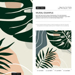 Tropical Leaf Illustration Wallpaper - B963 - WallTrend