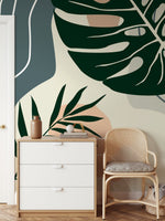 Tropical Leaf Illustration Wallpaper - B963 - WallTrend