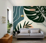 Tropical Leaf Illustration Wallpaper - B963 - WallTrend
