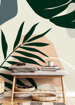 Tropical Leaf Illustration Wallpaper - B963 - WallTrend