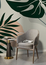 Tropical Leaf Illustration Wallpaper - B963 - WallTrend