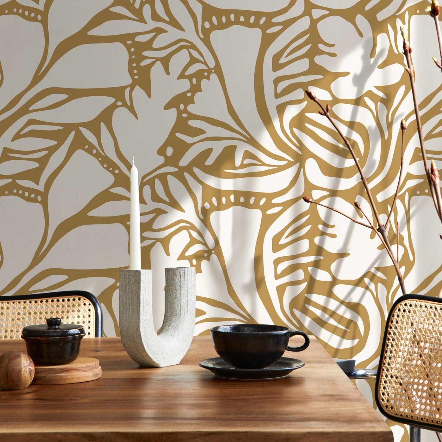 Tropical Leaf Impressions Wallpaper - D642 - WallTrend