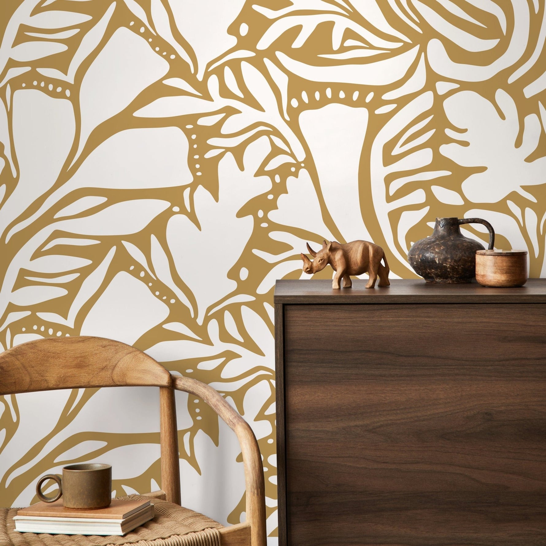 Tropical Leaf Impressions Wallpaper - D642 - WallTrend