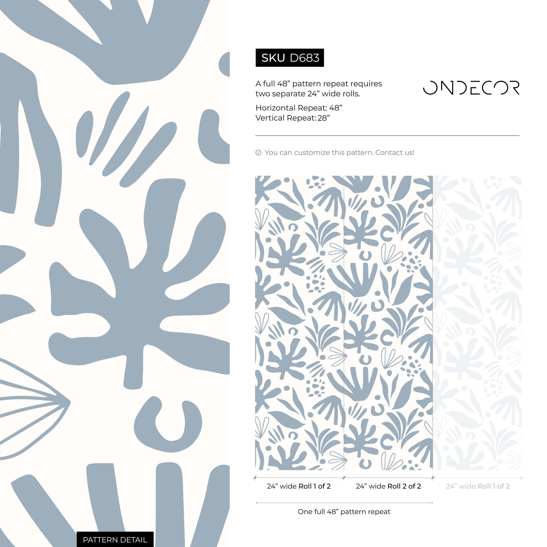 Tropical Leaf Impressions Wallpaper - D683 - WallTrend