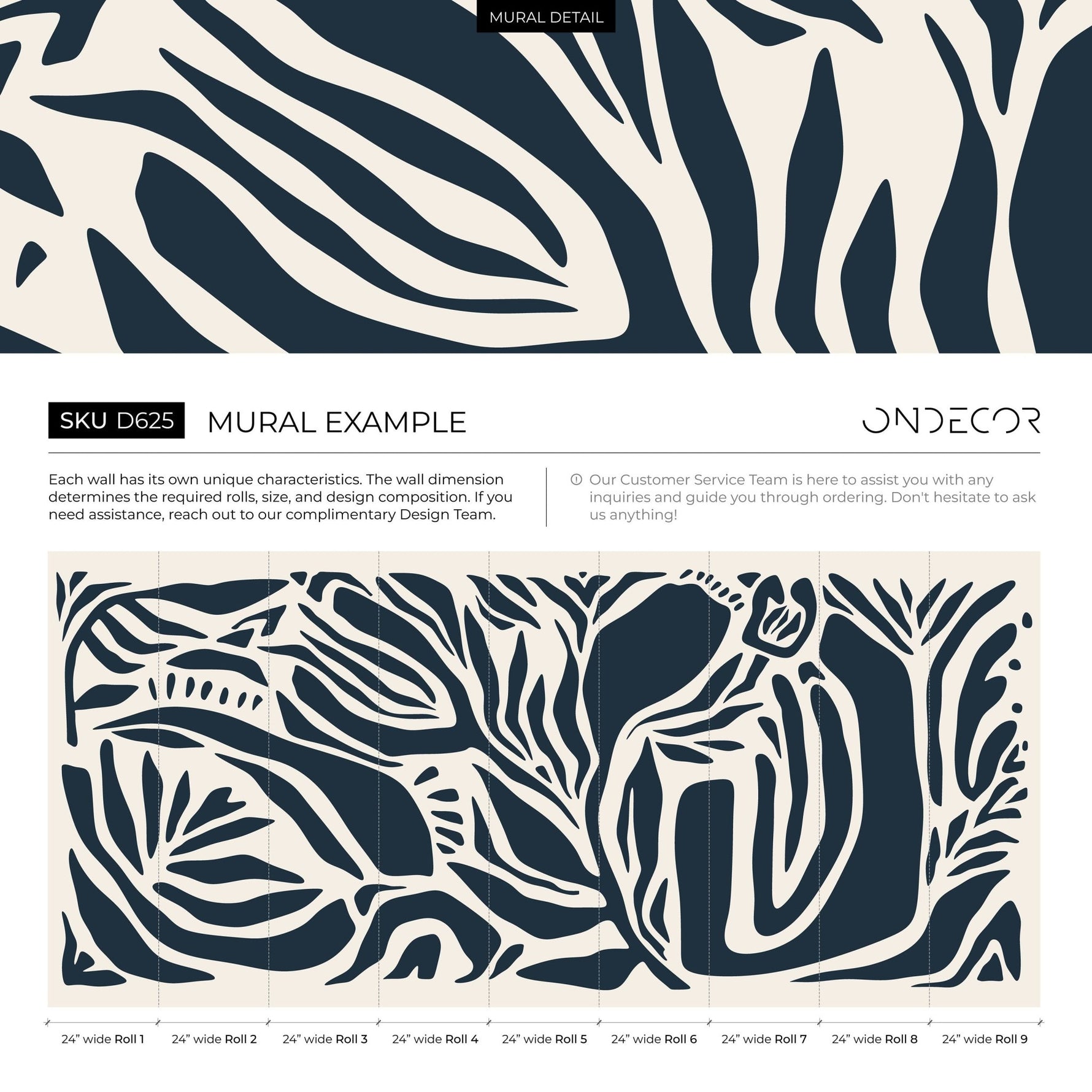 Tropical Leaf Silhouette Wallpaper - D625 - WallTrend