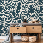 Tropical Leaf Silhouette Wallpaper - D699 - WallTrend