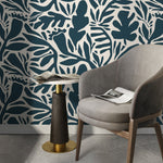 Tropical Leaf Silhouette Wallpaper - D699 - WallTrend
