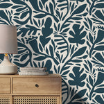 Tropical Leaf Silhouette Wallpaper - D699 - WallTrend