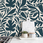 Tropical Leaf Silhouette Wallpaper - D699 - WallTrend