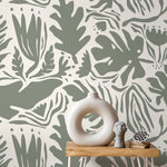 Tropical Leaf Silhouettes Wallpaper - SKU D668 - WallTrend