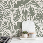 Tropical Leaf Silhouettes Wallpaper - SKU D668 - WallTrend