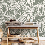 Tropical Leaf Silhouettes Wallpaper - SKU D668 - WallTrend