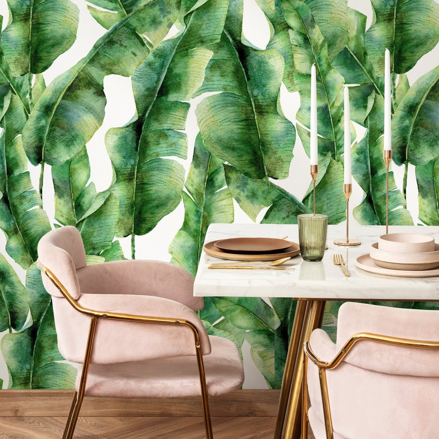 Tropical Leaves Wallpaper - A132 - WallTrend