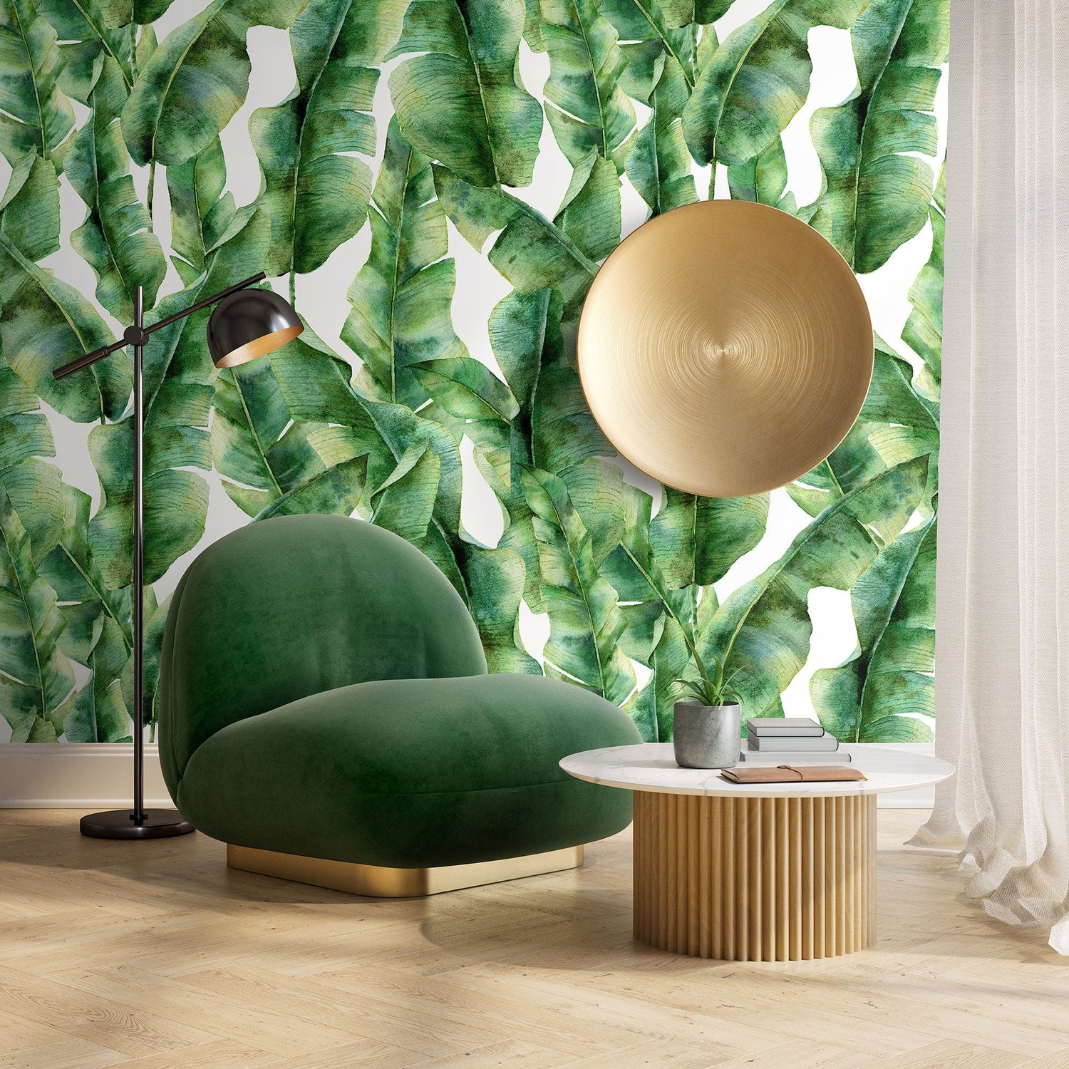 Tropical Leaves Wallpaper - A132 - WallTrend