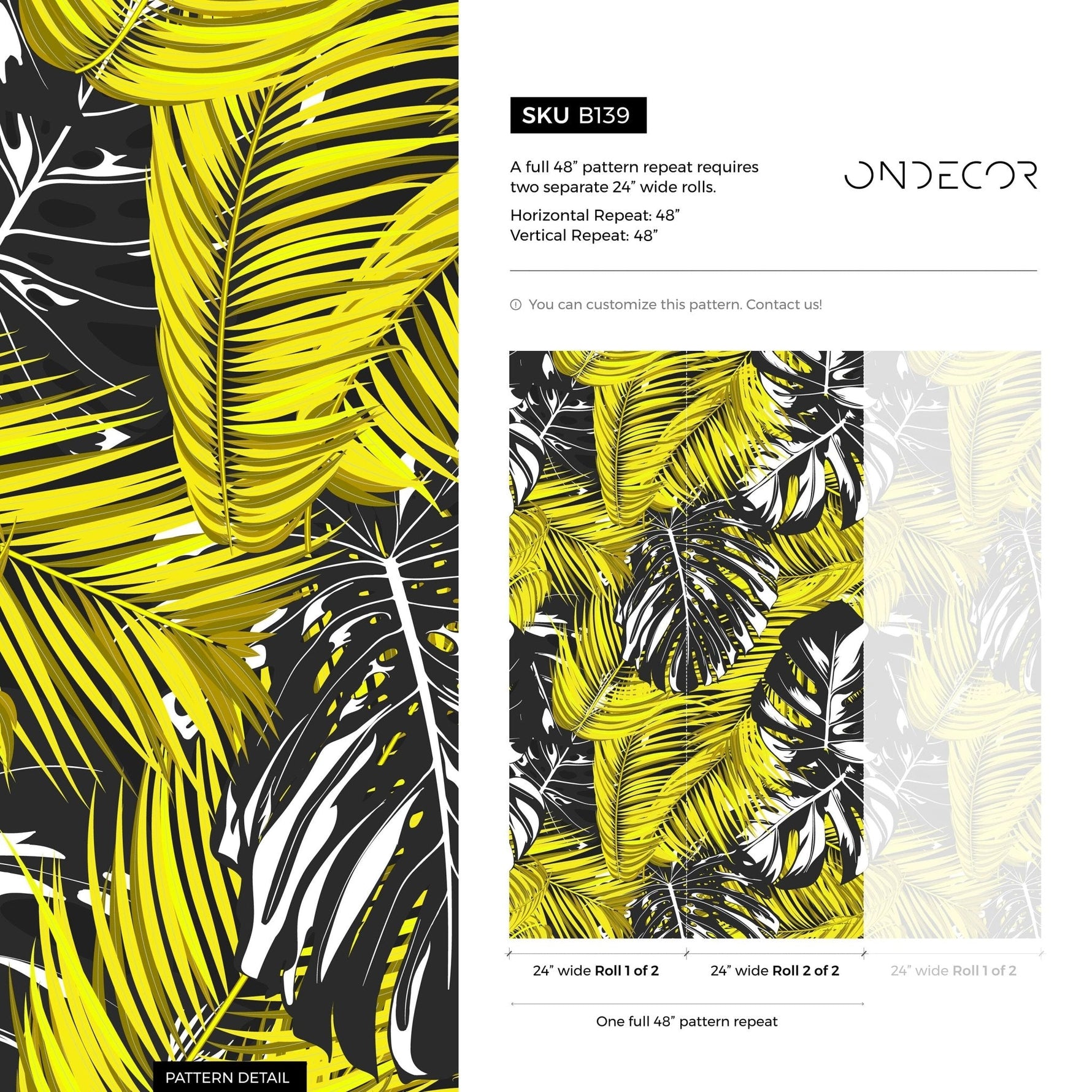 Tropical Leaves Wallpaper - B139 - WallTrend