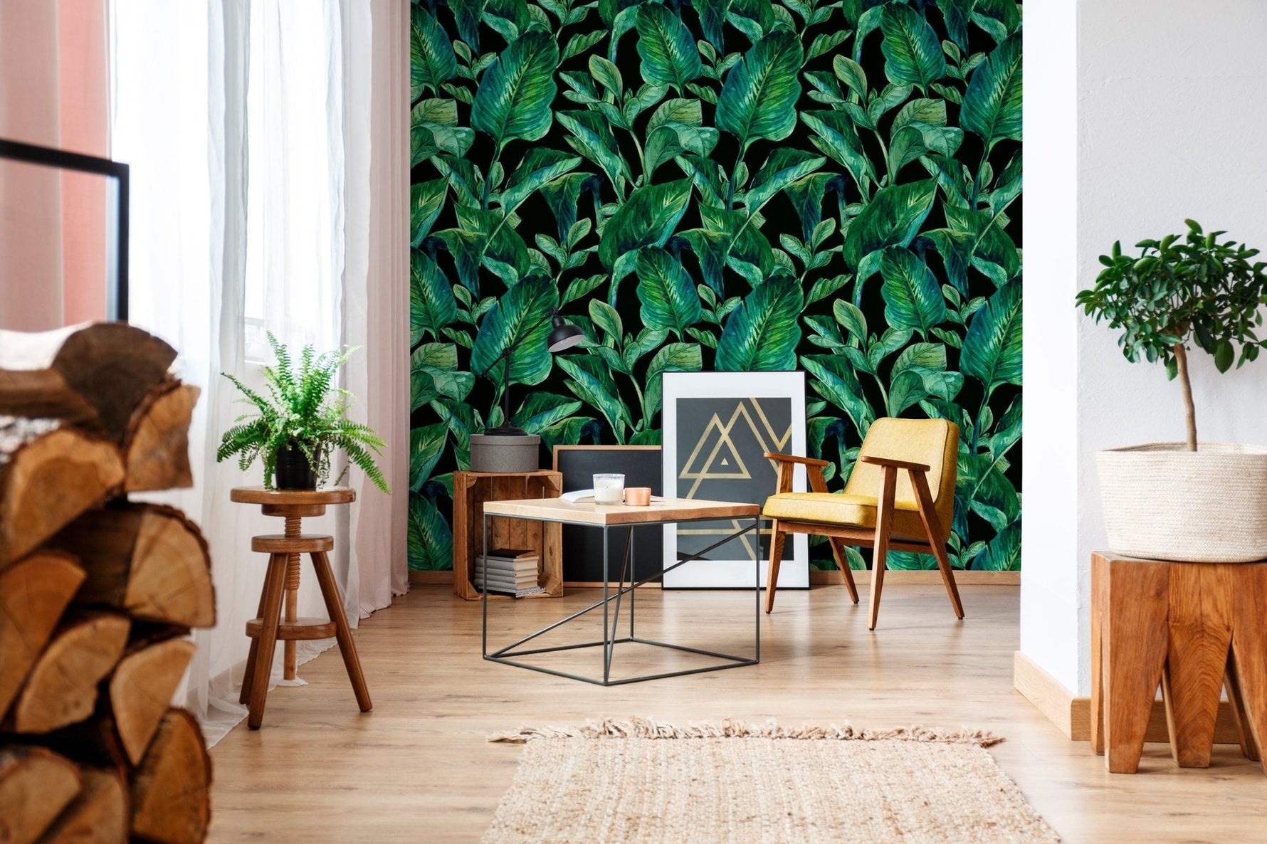 Tropical Leaves Wallpaper - B613 - WallTrend