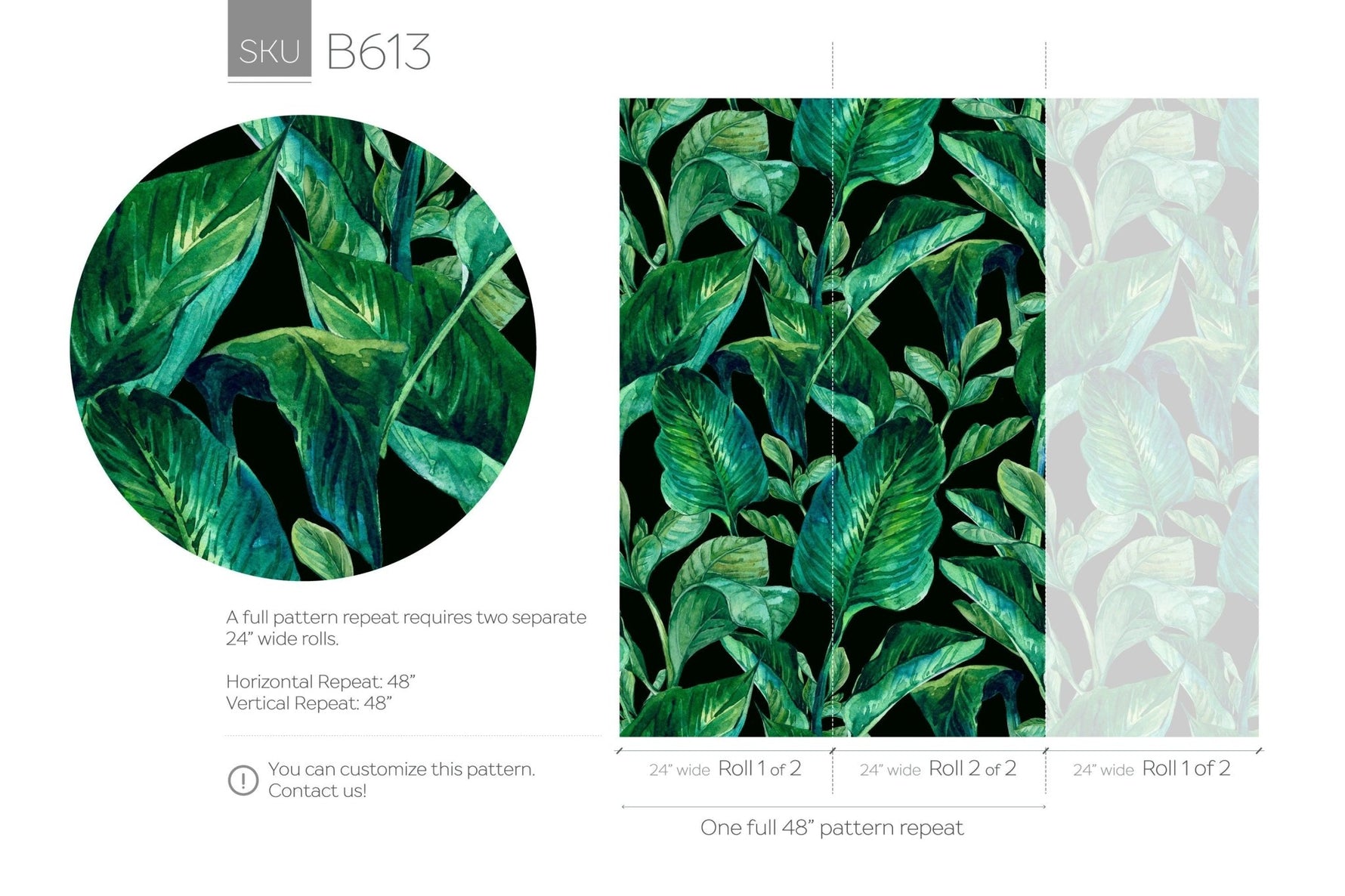 Tropical Leaves Wallpaper - B613 - WallTrend