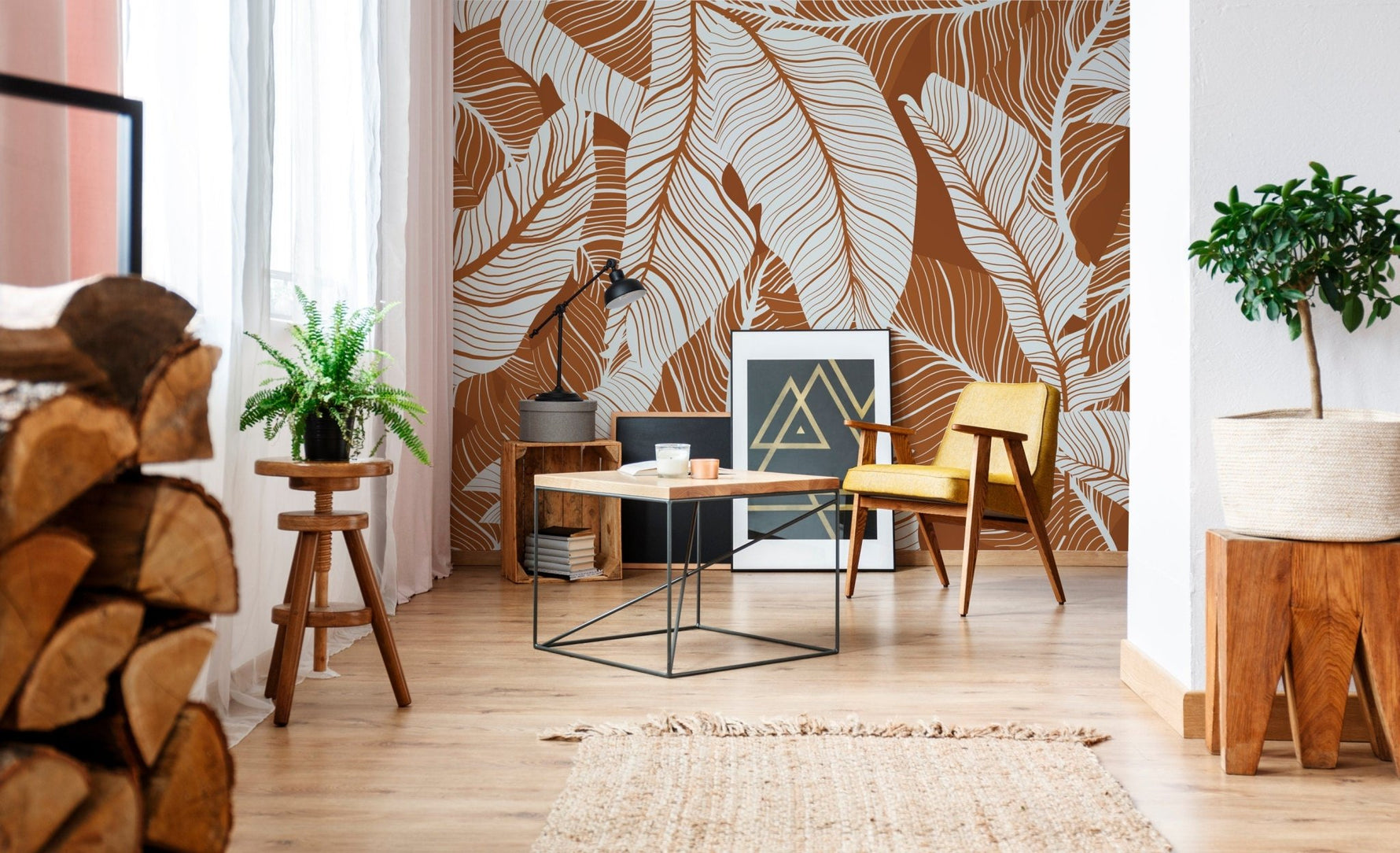 Tropical Leaves Wallpaper - B957 - WallTrend