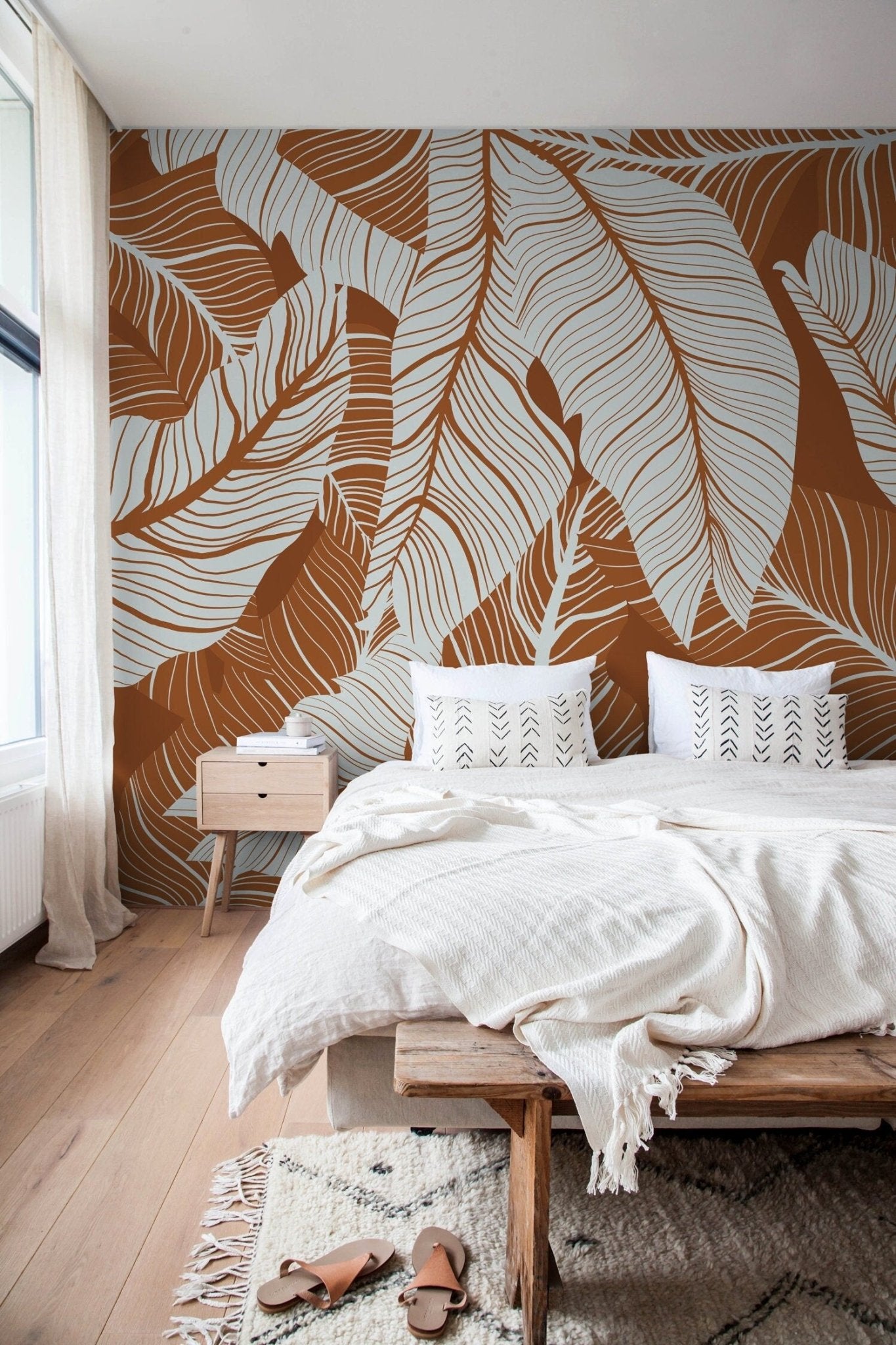 Tropical Leaves Wallpaper - B957 - WallTrend
