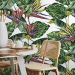 Tropical Leaves Wallpaper Bird of paradise Wallpaper Peel and Stick and Traditional Wallpaper - A433 - WallTrend