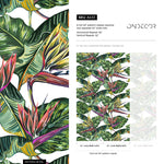Tropical Leaves Wallpaper Bird of paradise Wallpaper Peel and Stick and Traditional Wallpaper - A433 - WallTrend