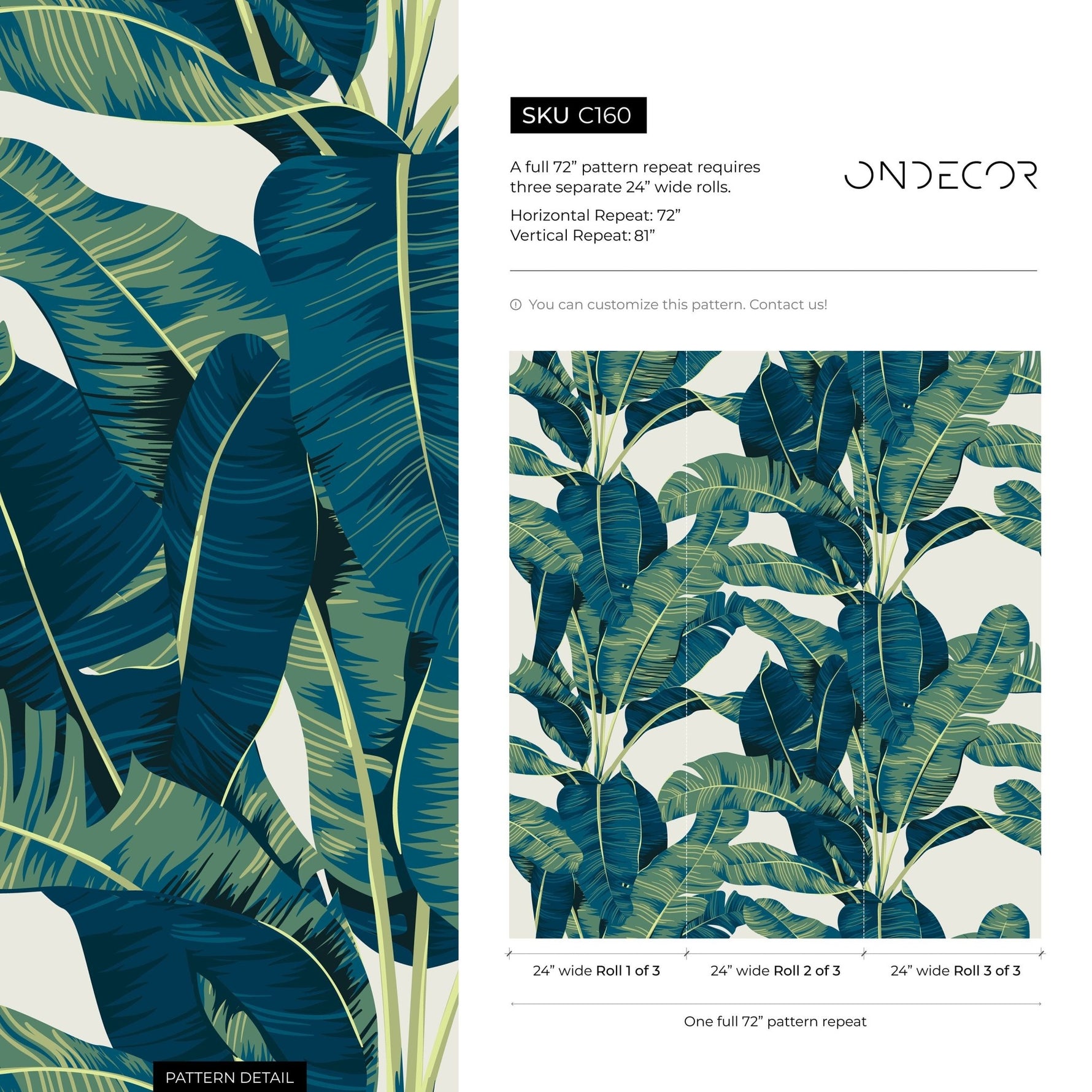 Tropical Leaves Wallpaper - C160 - WallTrend