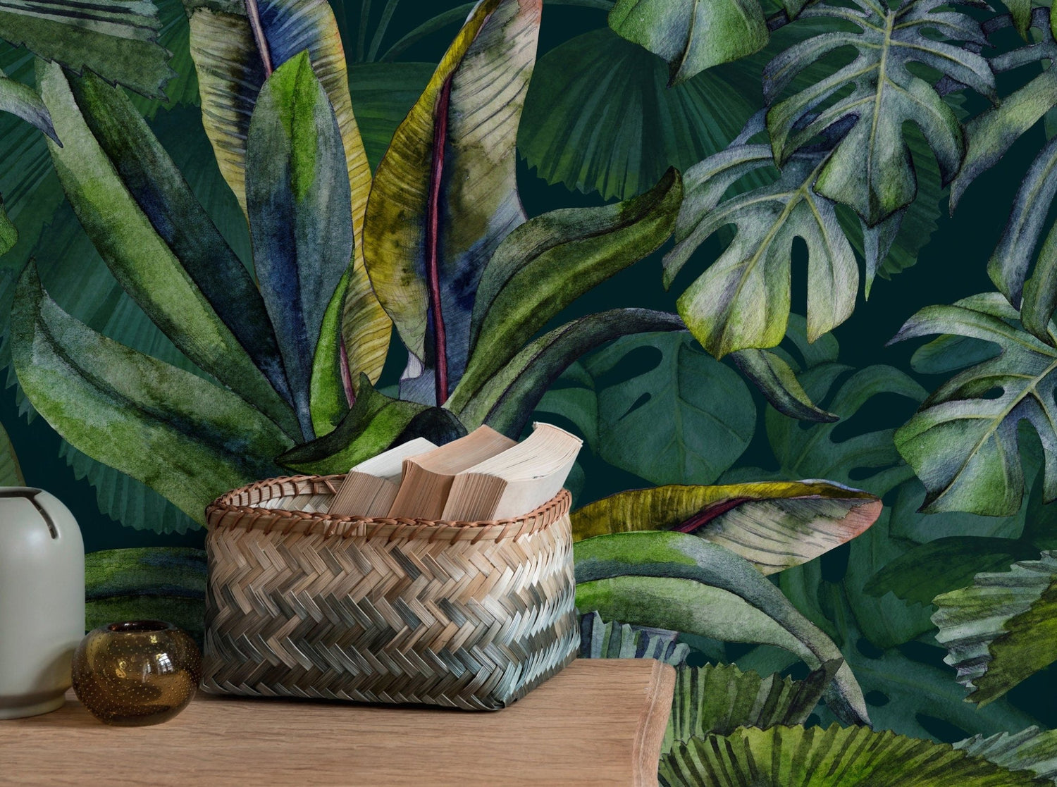 Tropical Leaves Wallpaper - C407 - WallTrend
