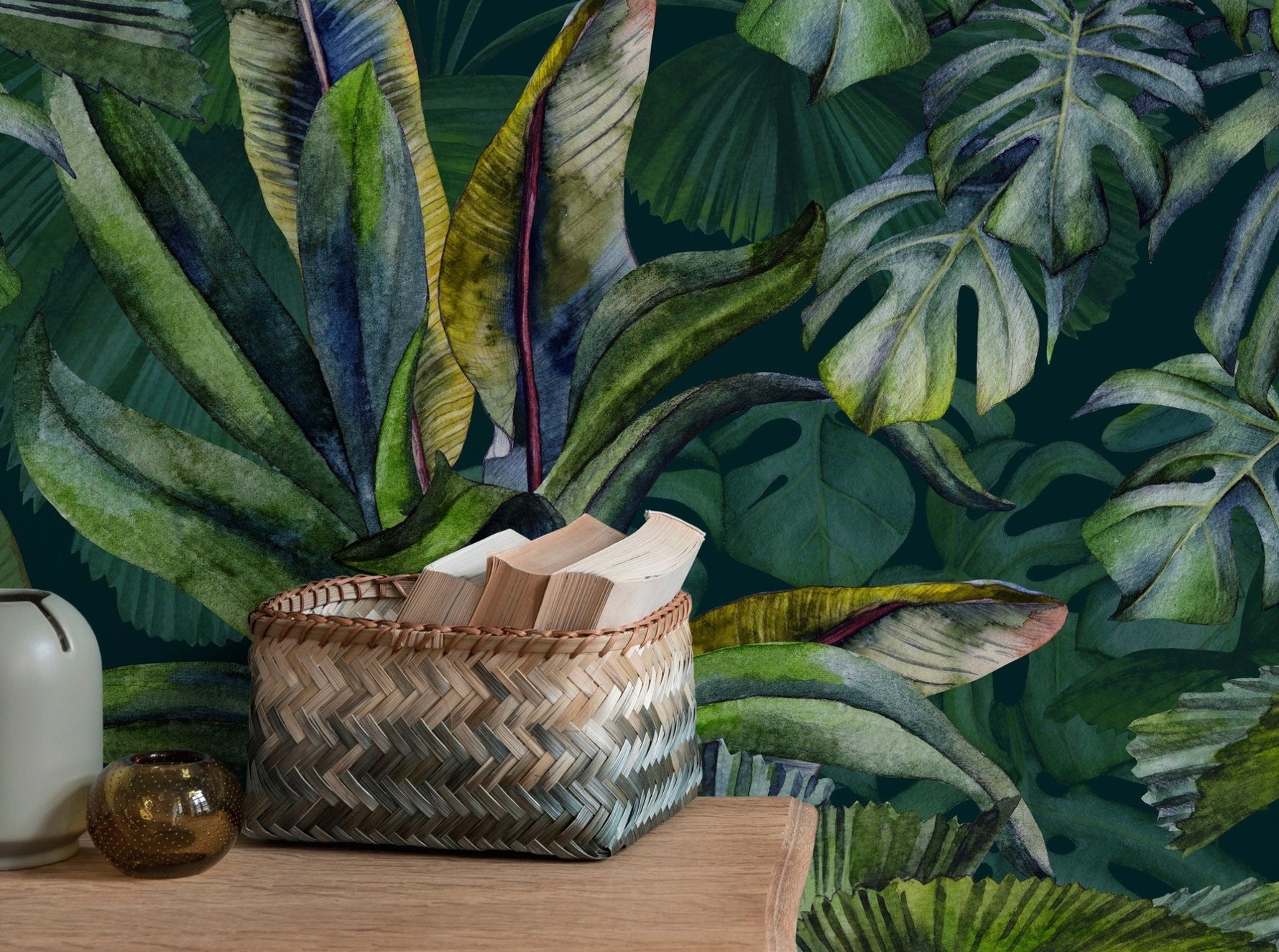 Tropical Leaves Wallpaper - C407 - WallTrend