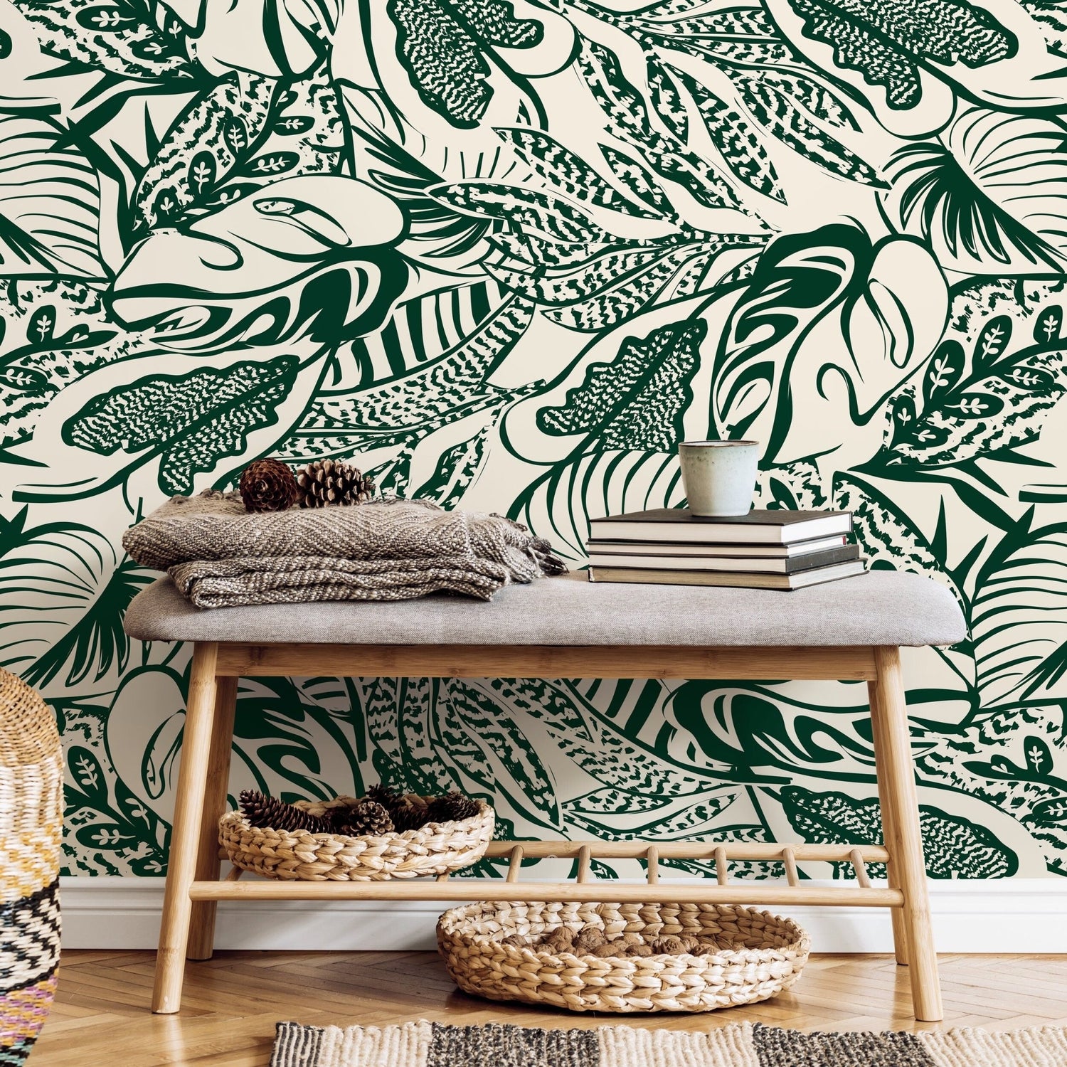 Tropical Leaves Wallpaper - C706 - WallTrend