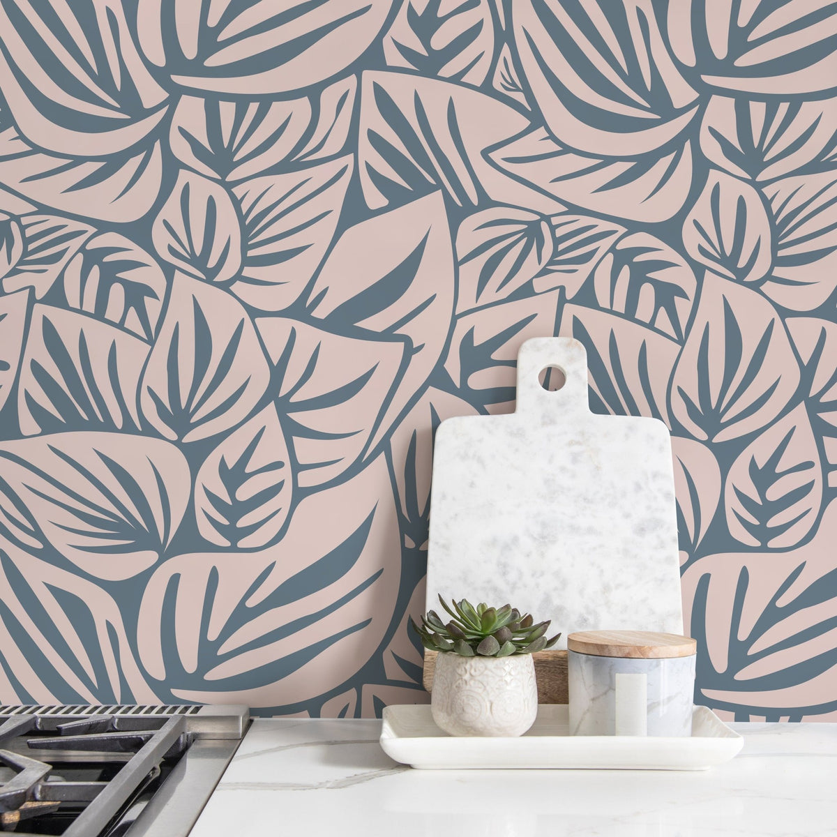 Tropical Leaves Wallpaper - D652 - WallTrend