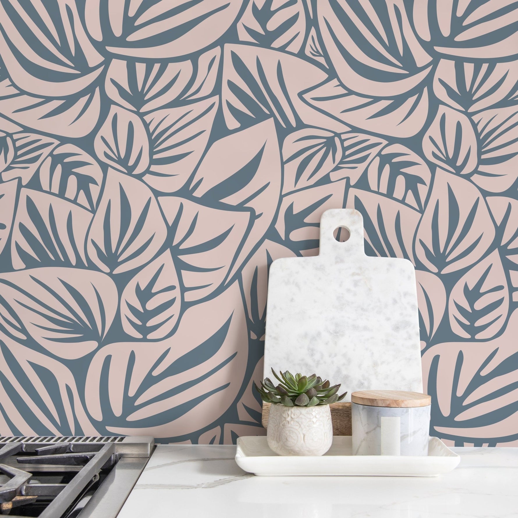 Tropical Leaves Wallpaper - D652 - WallTrend