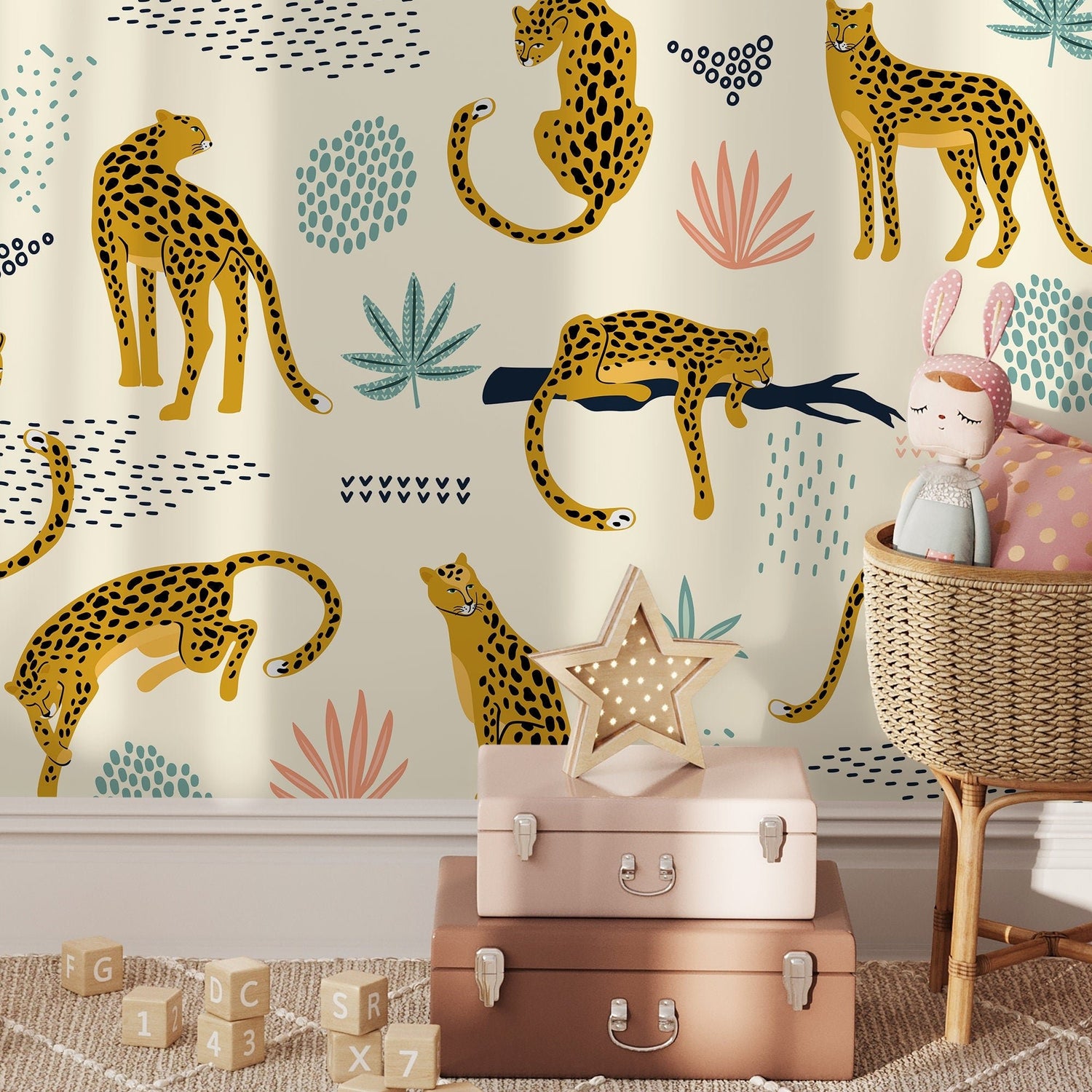 Tropical Leopards Wallpaper - C350 - WallTrend