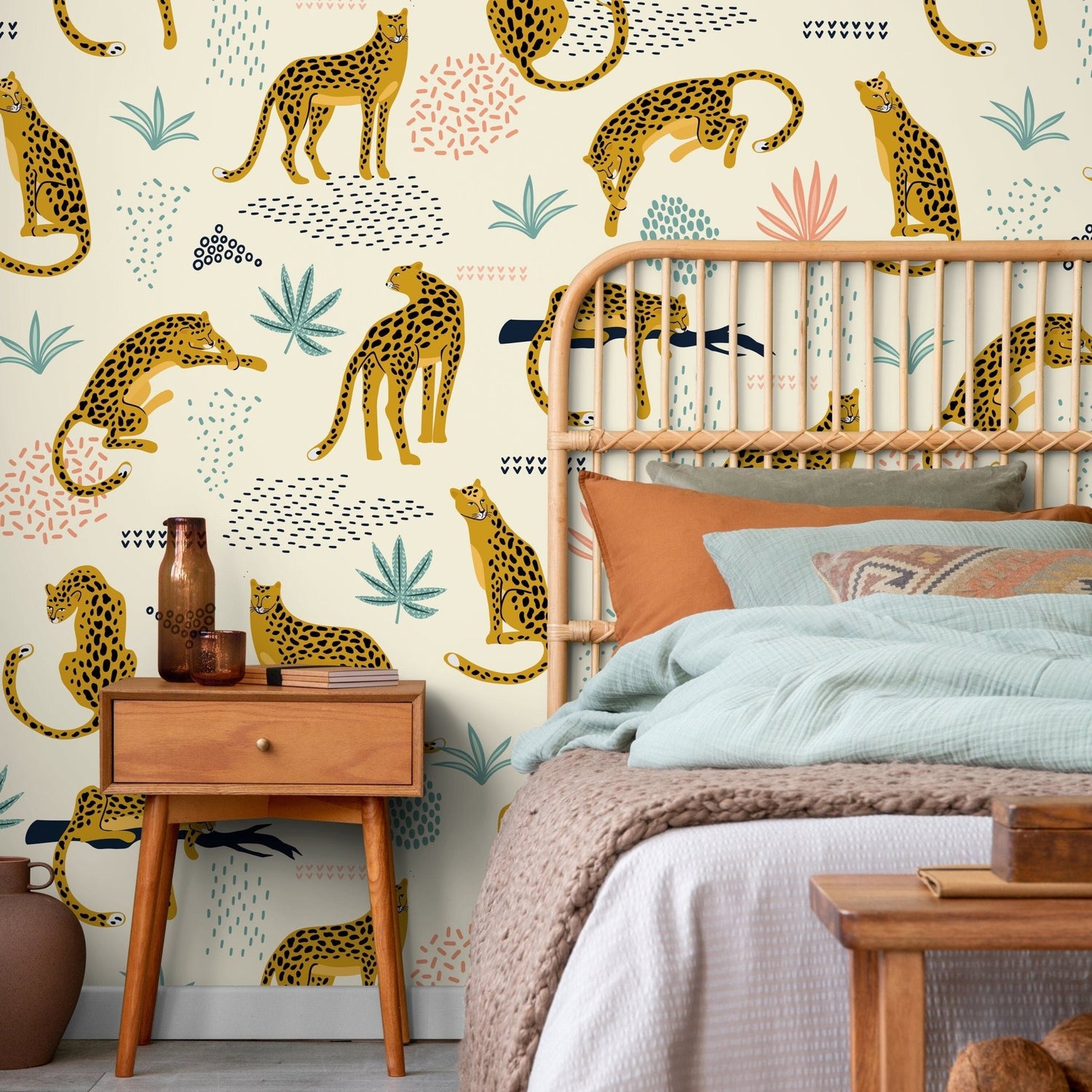 Tropical Leopards Wallpaper - C350 - WallTrend