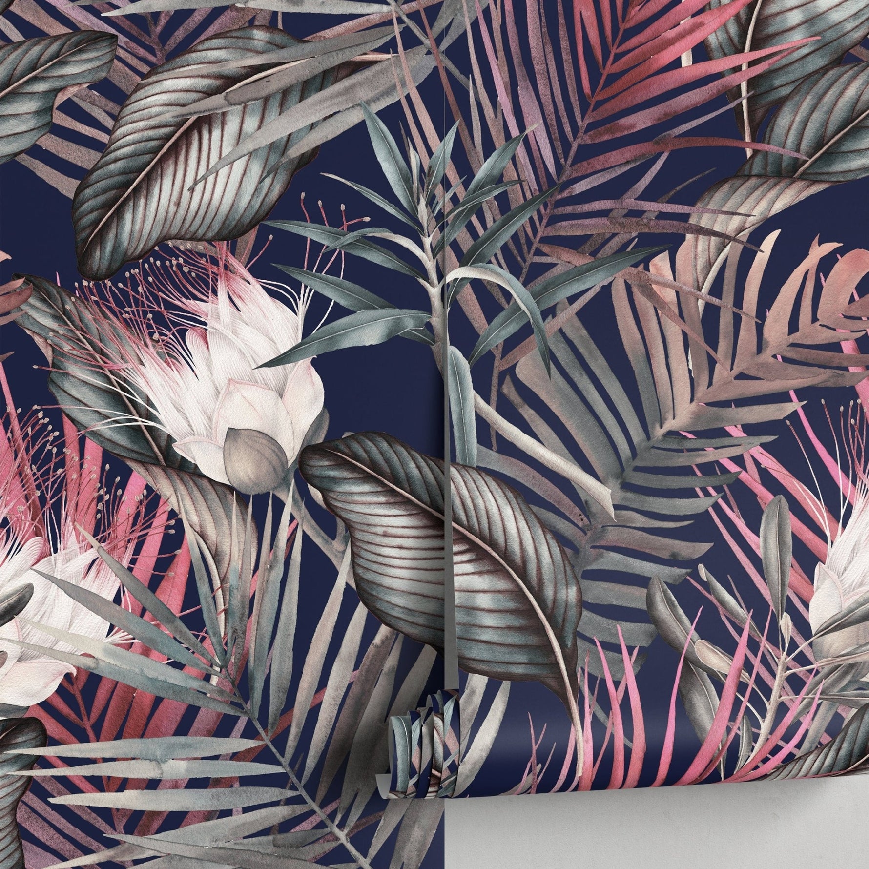 Tropical Midnight Botanical Wallpaper - A836 - WallTrend
