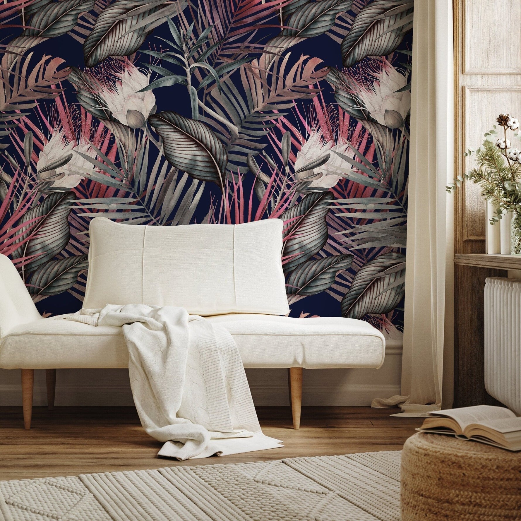 Tropical Midnight Botanical Wallpaper - A836 - WallTrend