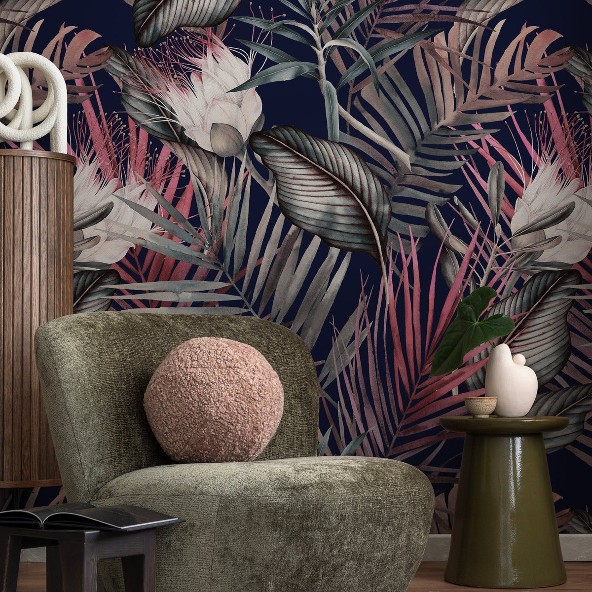 Tropical Midnight Botanical Wallpaper - A836 - WallTrend
