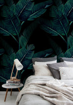 Tropical Midnight Leaves Wallpaper - B217 - WallTrend