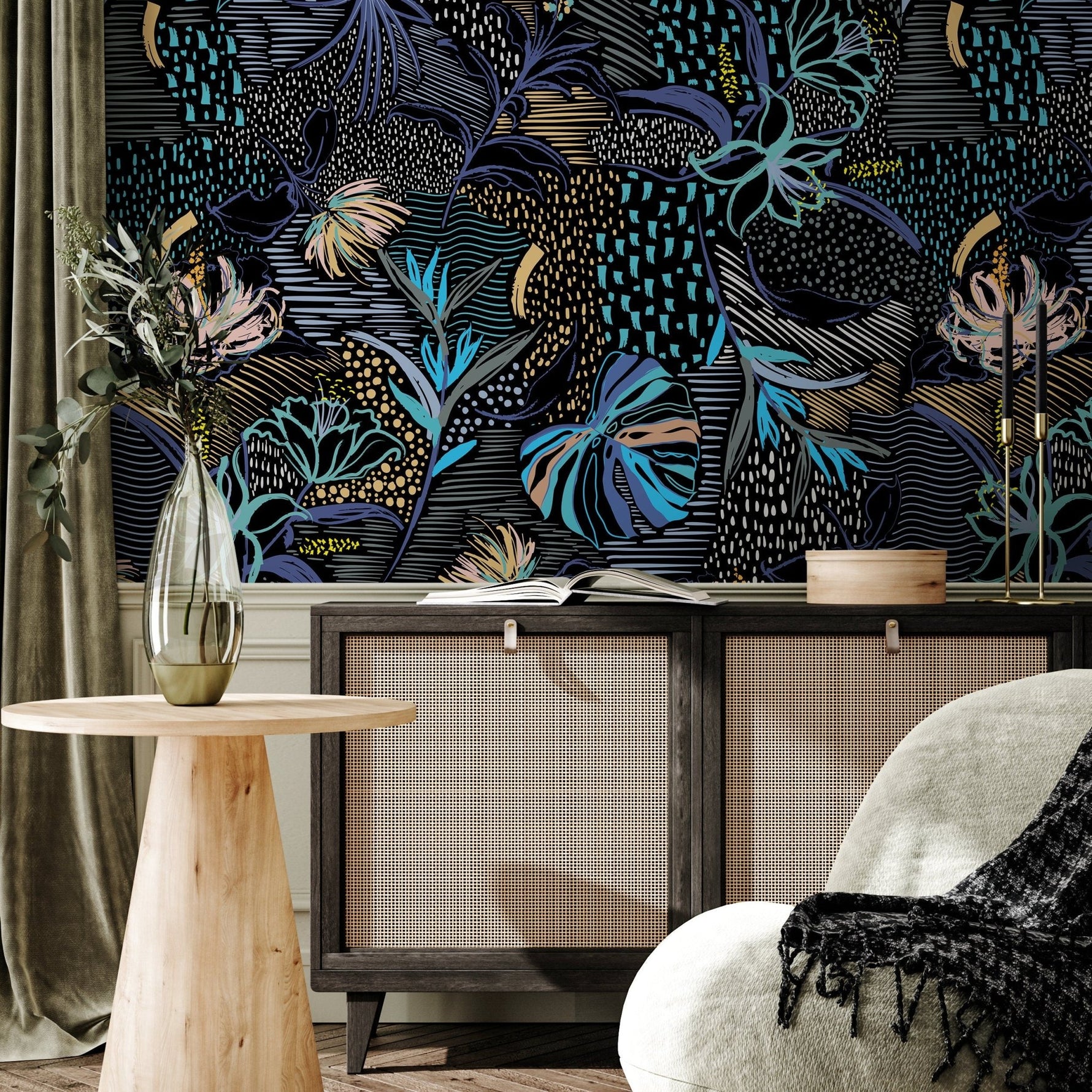 Tropical Midnight Wallpaper - B096 - WallTrend