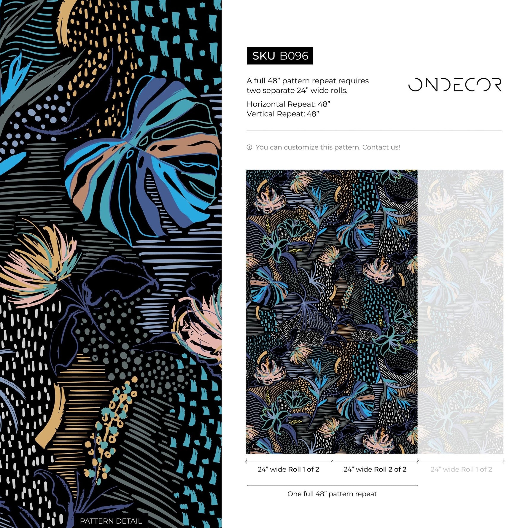 Tropical Midnight Wallpaper - B096 - WallTrend