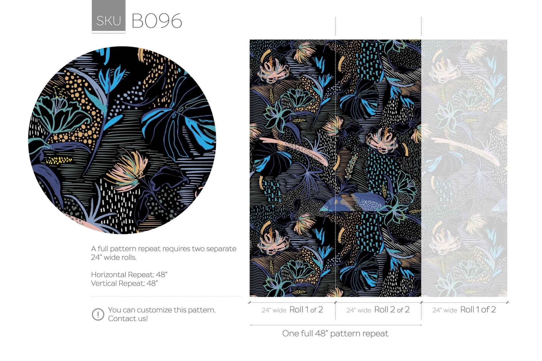 Tropical Midnight Wallpaper - B096 - WallTrend