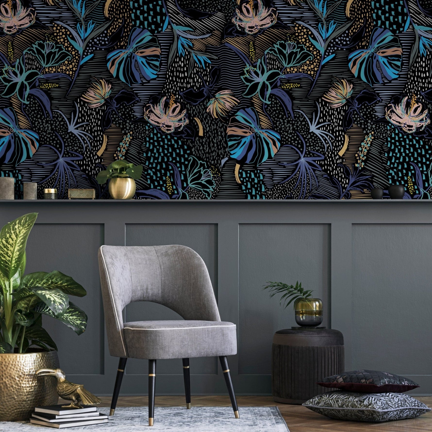 Tropical Midnight Wallpaper - B096 - WallTrend
