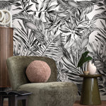 Tropical Monochrome Leaves Wallpaper - A277 - WallTrend