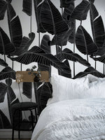 Tropical Monochrome Leaves Wallpaper - B097 - WallTrend