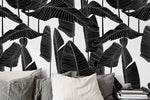 Tropical Monochrome Leaves Wallpaper - B097 - WallTrend