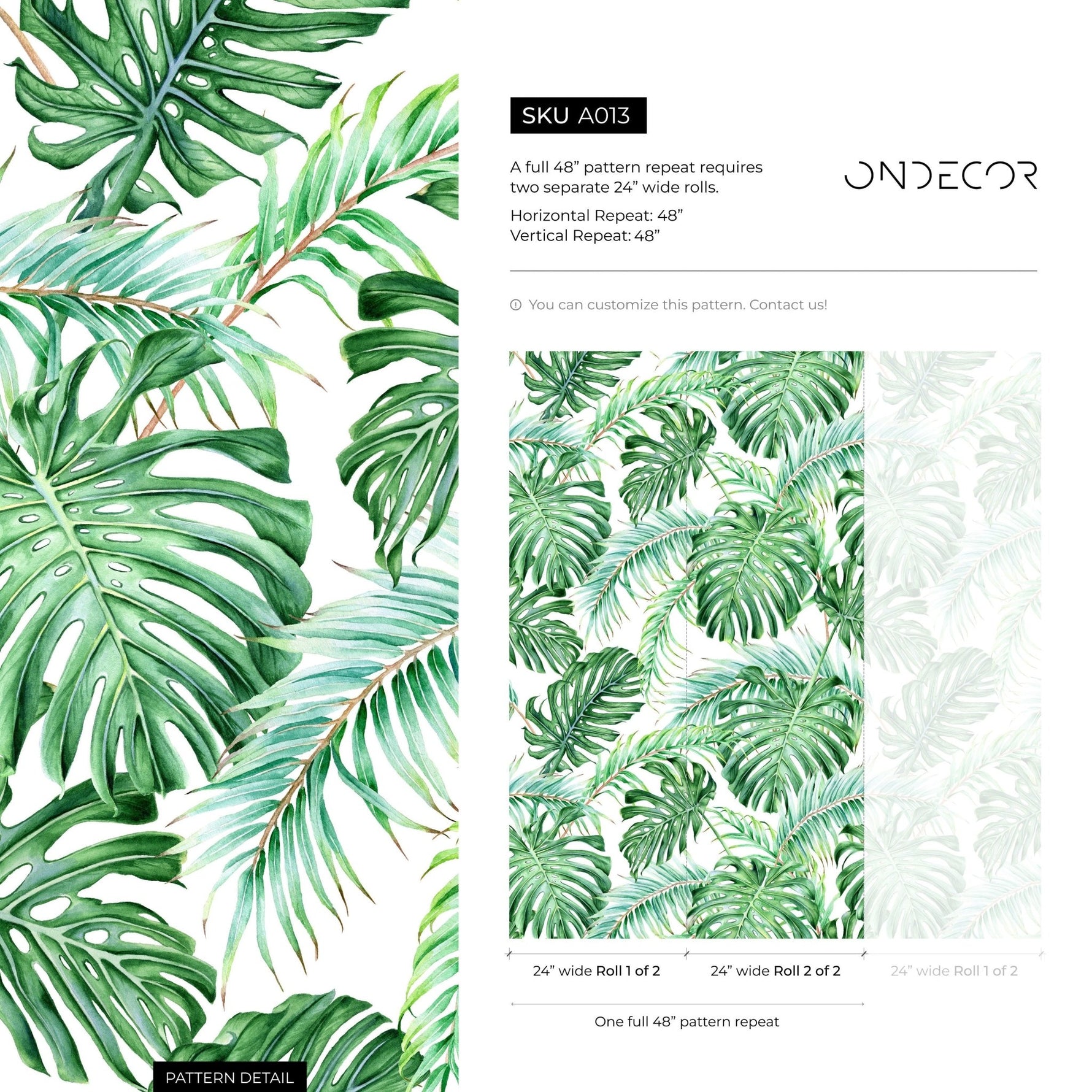 Tropical Monstera Delight Wallpaper - A013 - WallTrend