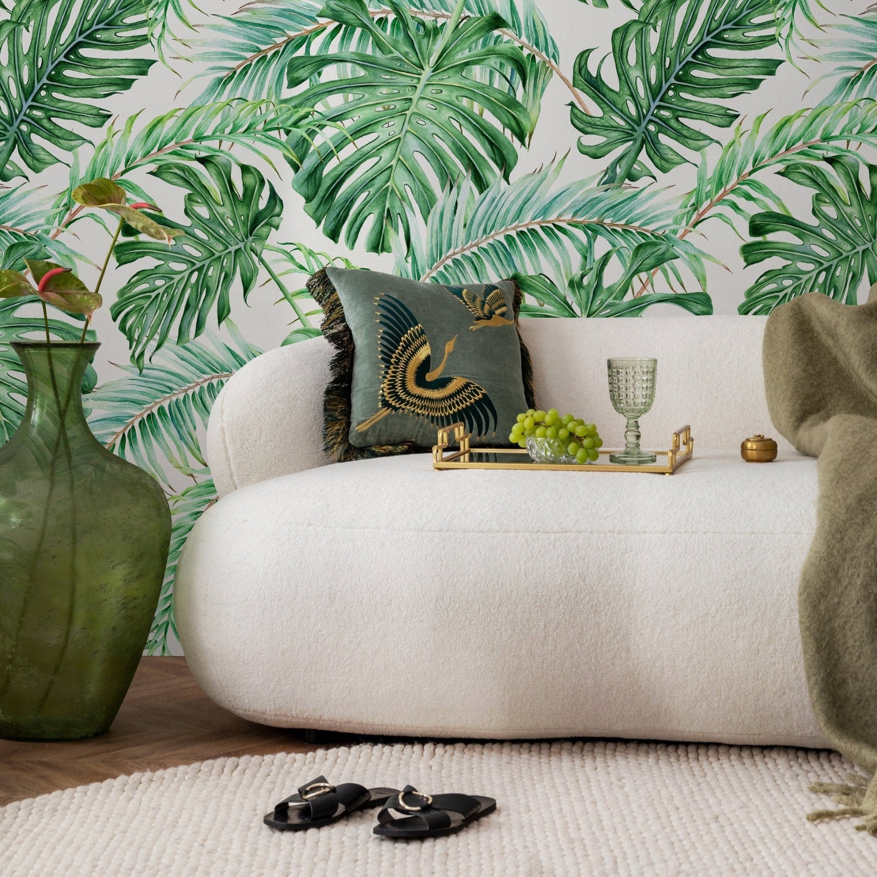 Tropical Monstera Delight Wallpaper - A013 - WallTrend