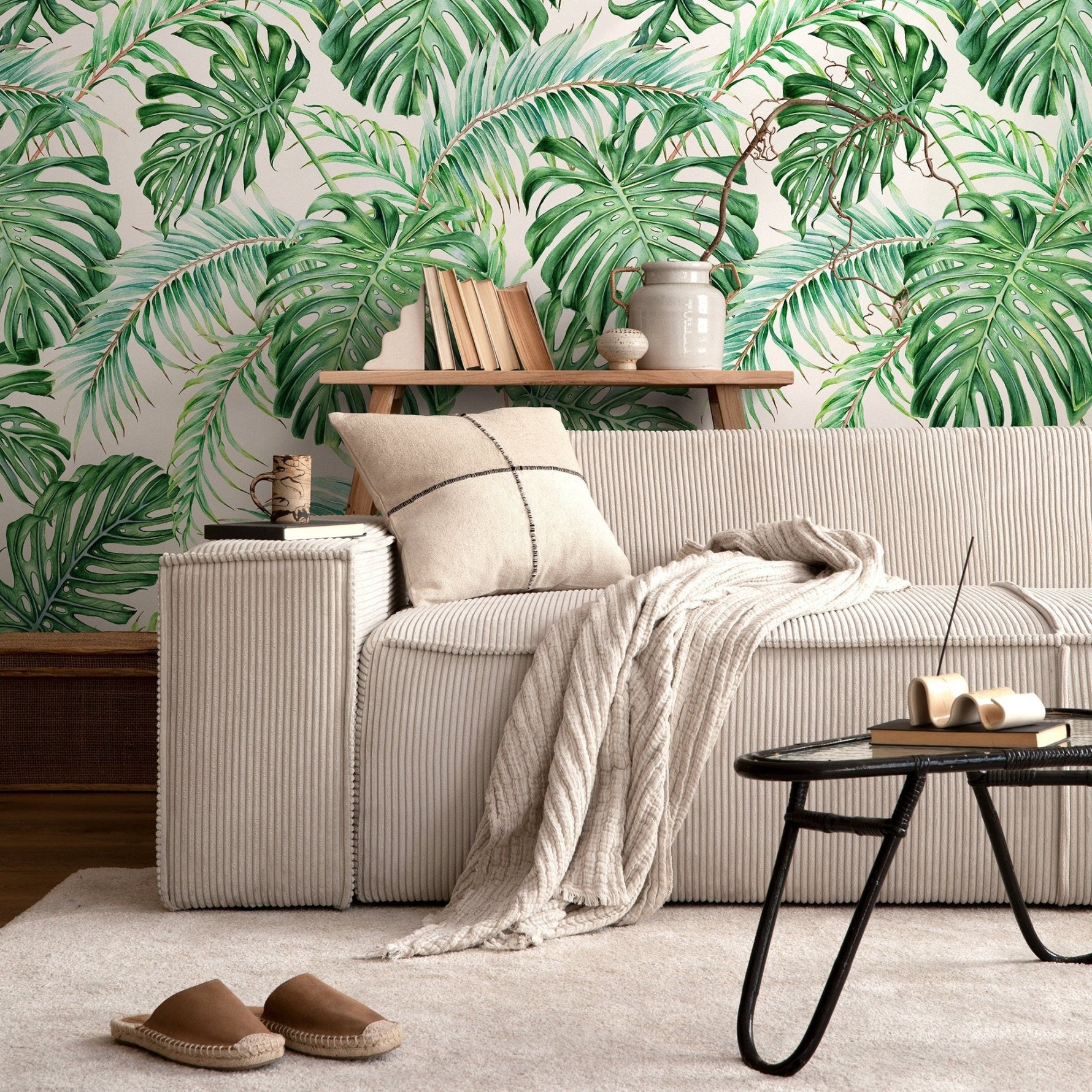 Tropical Monstera Delight Wallpaper - A013 - WallTrend