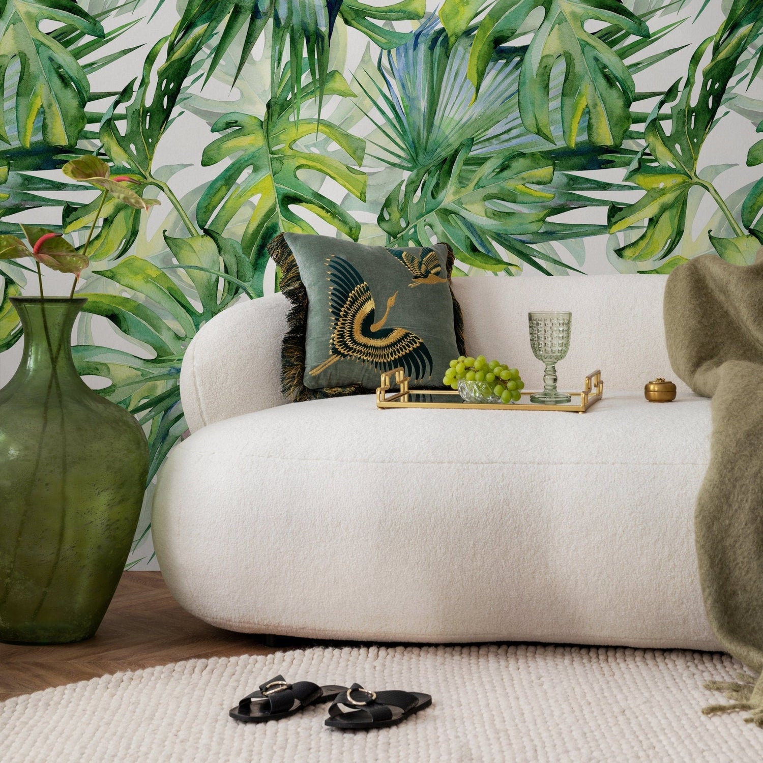 Tropical Monstera Delight Wallpaper - A214 - WallTrend