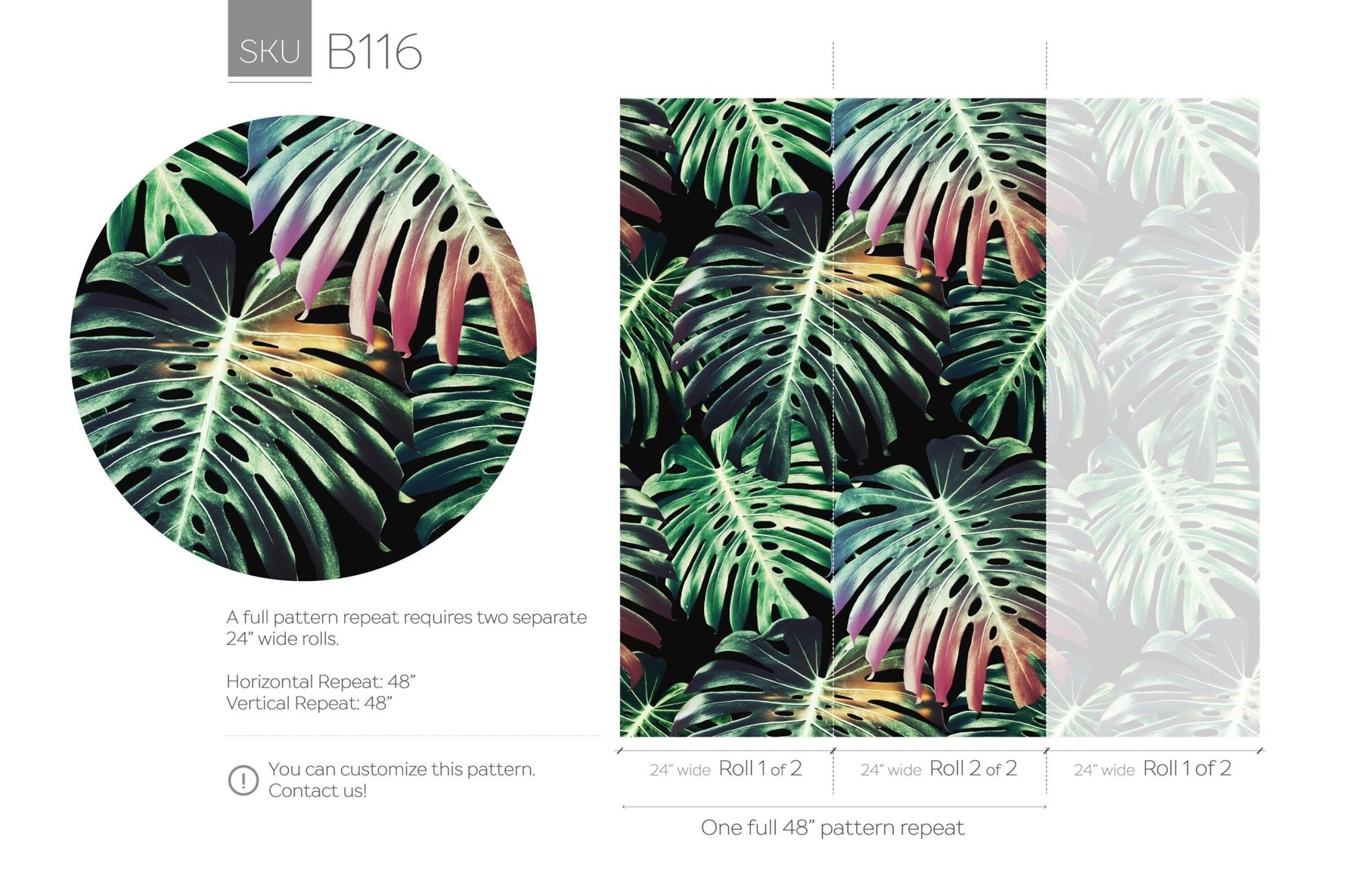 Tropical Monstera Delight Wallpaper - B116 - WallTrend